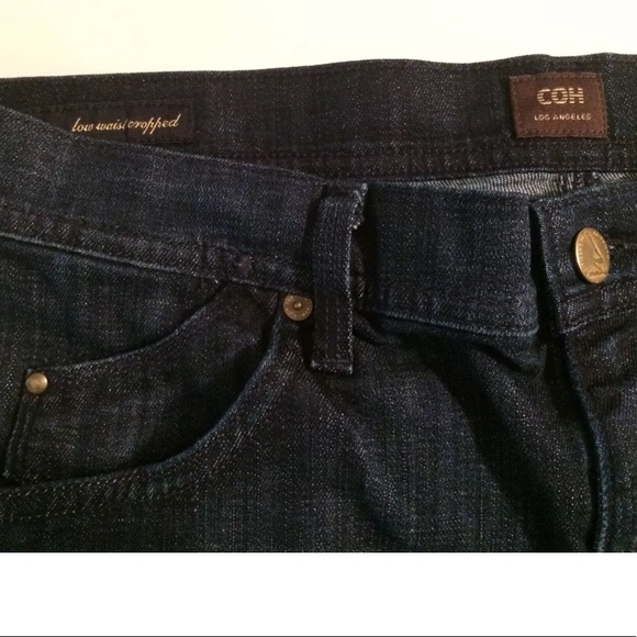 CITIZENS OF HUMANITY Cut Off Denim Jean Shorts Dark Blue Wash Mid Rise - Picture 4 of 6